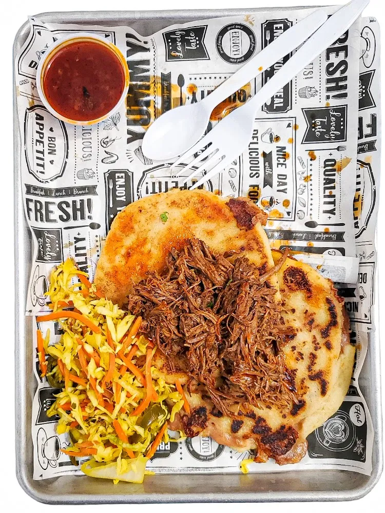 Combination Bean and Cheese Pupusas with Birria Meat